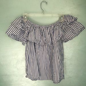 Striped Off the Shoulder Top